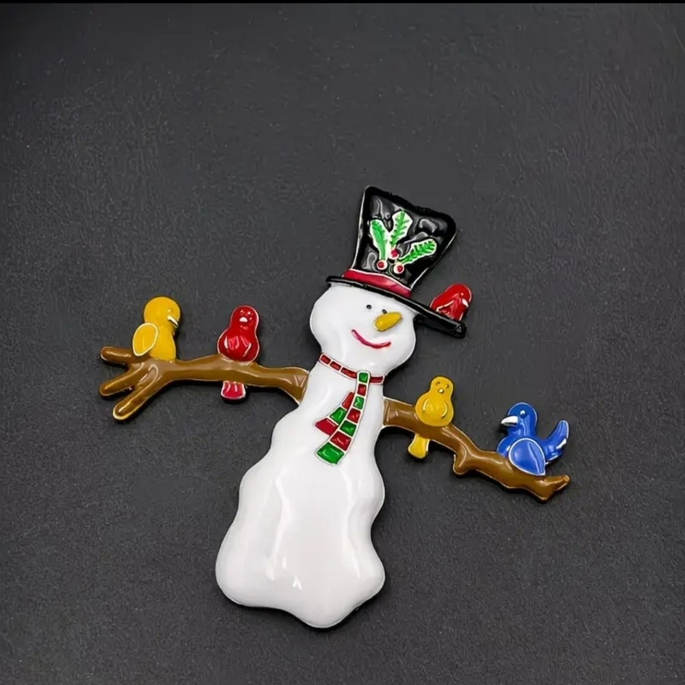 🆕️☃️ SNOWMAN & FRIENDS WINTER BROOCH PIN☃️